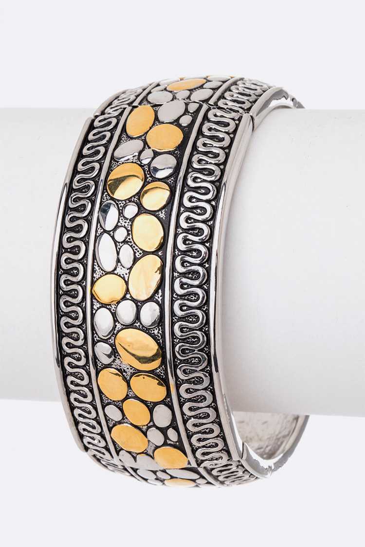 2 Tone Hinged Bangle