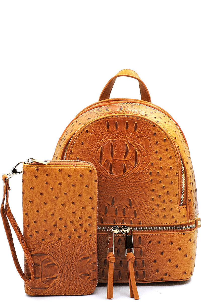 Ostrich Croc 2-in-1 Backpack