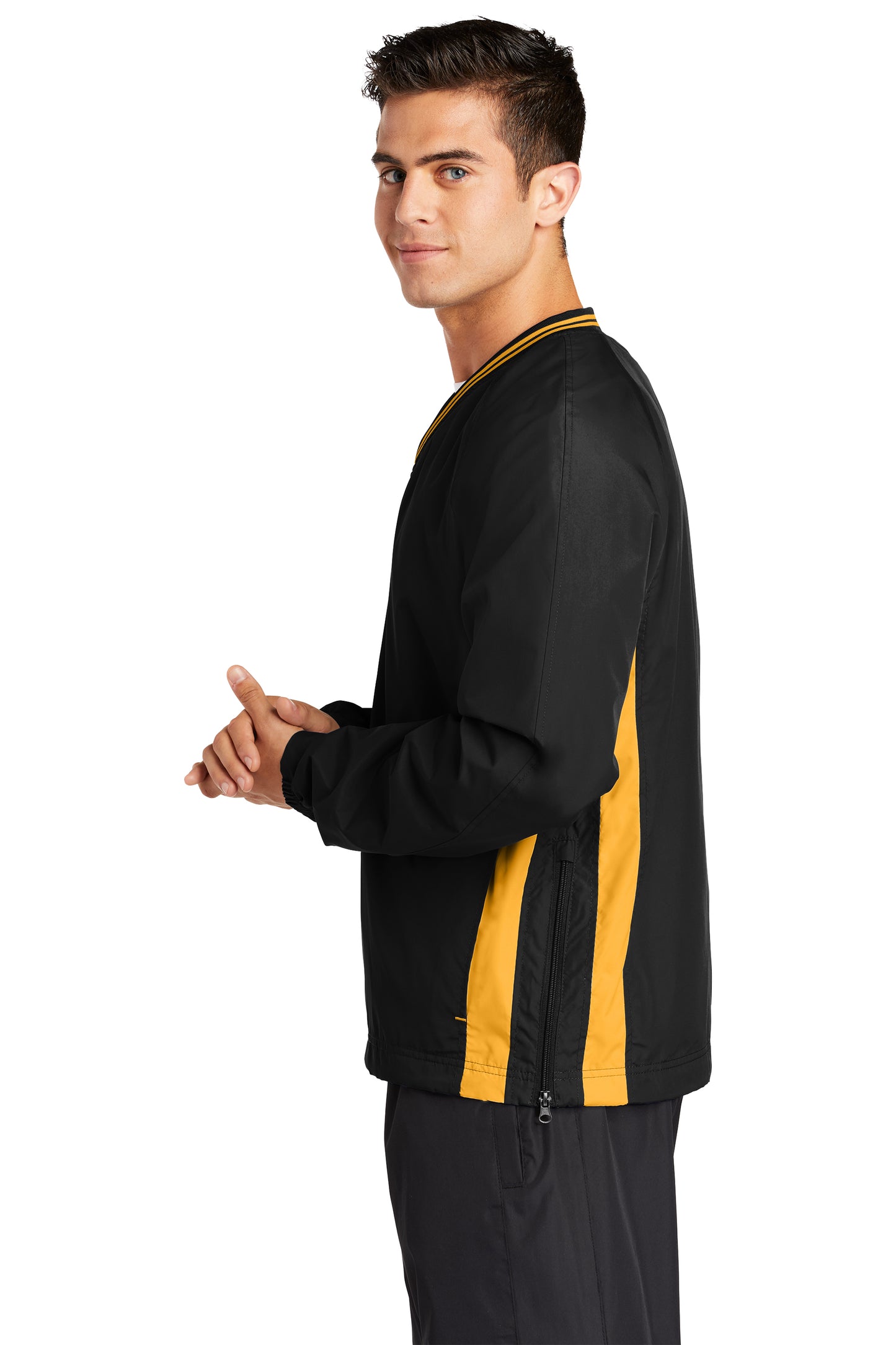 Sport-Tek® Tipped V-Neck Raglan Wind Shirt - #JST62