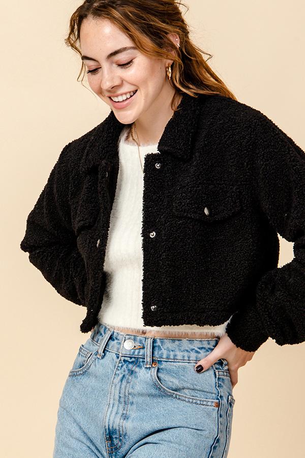 HYFVE TEDDY CROPPED JACKET