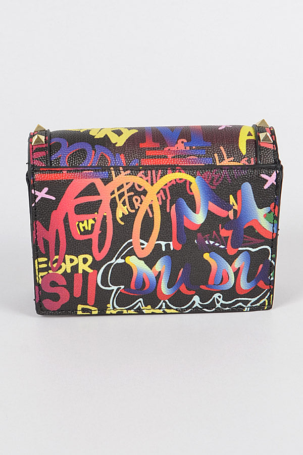 Graffiti Studded Mini Bag